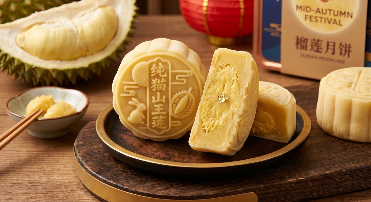 Durian snowskin mooncakes