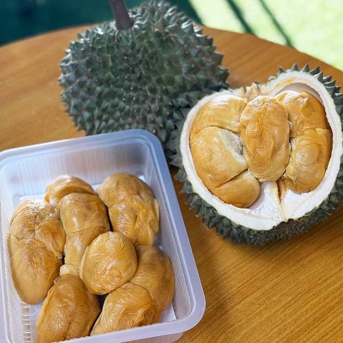 Black Thorn durian with distinctive black stamen at base